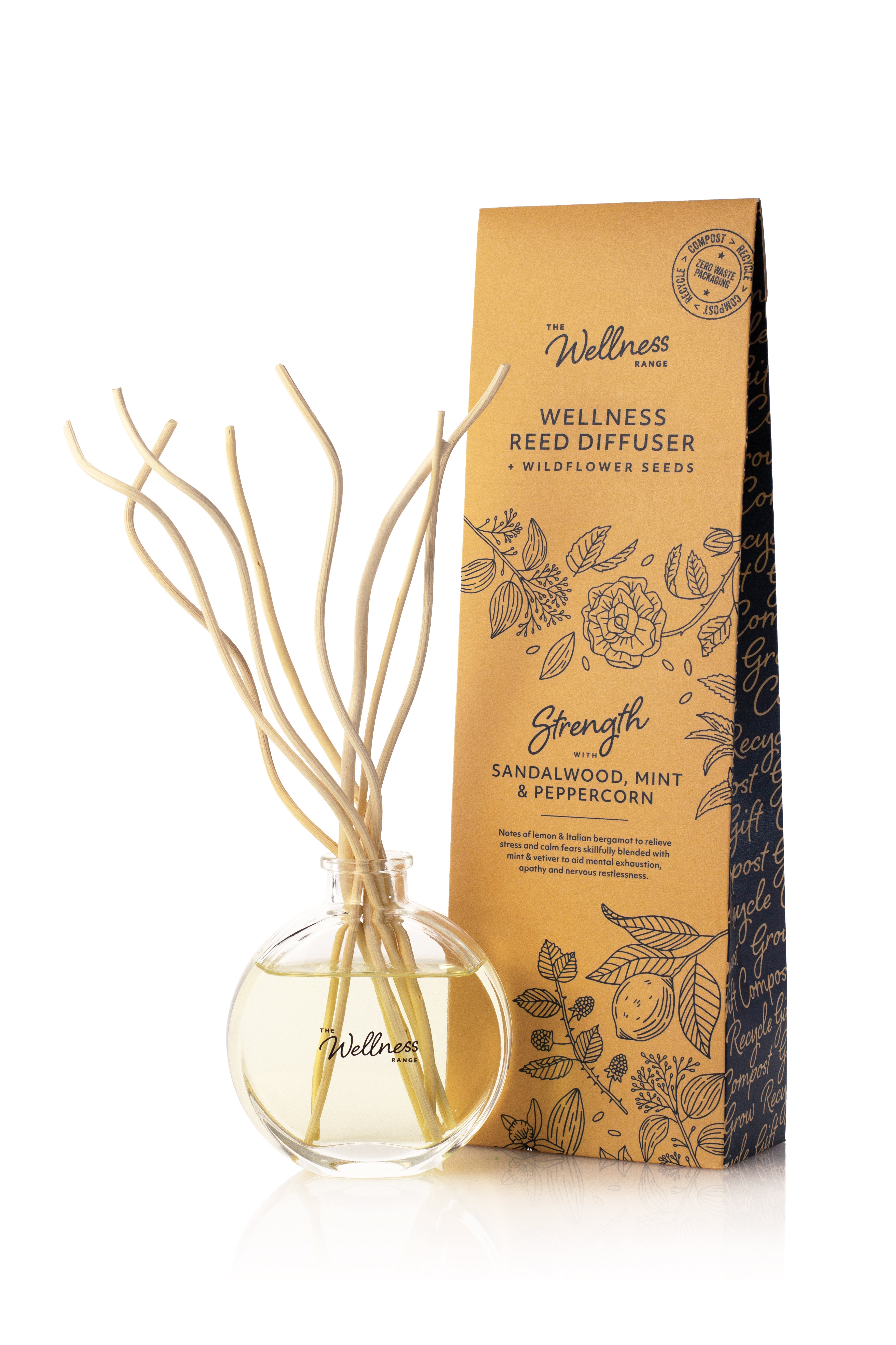 STRENGTH Sandalwood, Mint & Peppercorn Wellness Reed Diffuser