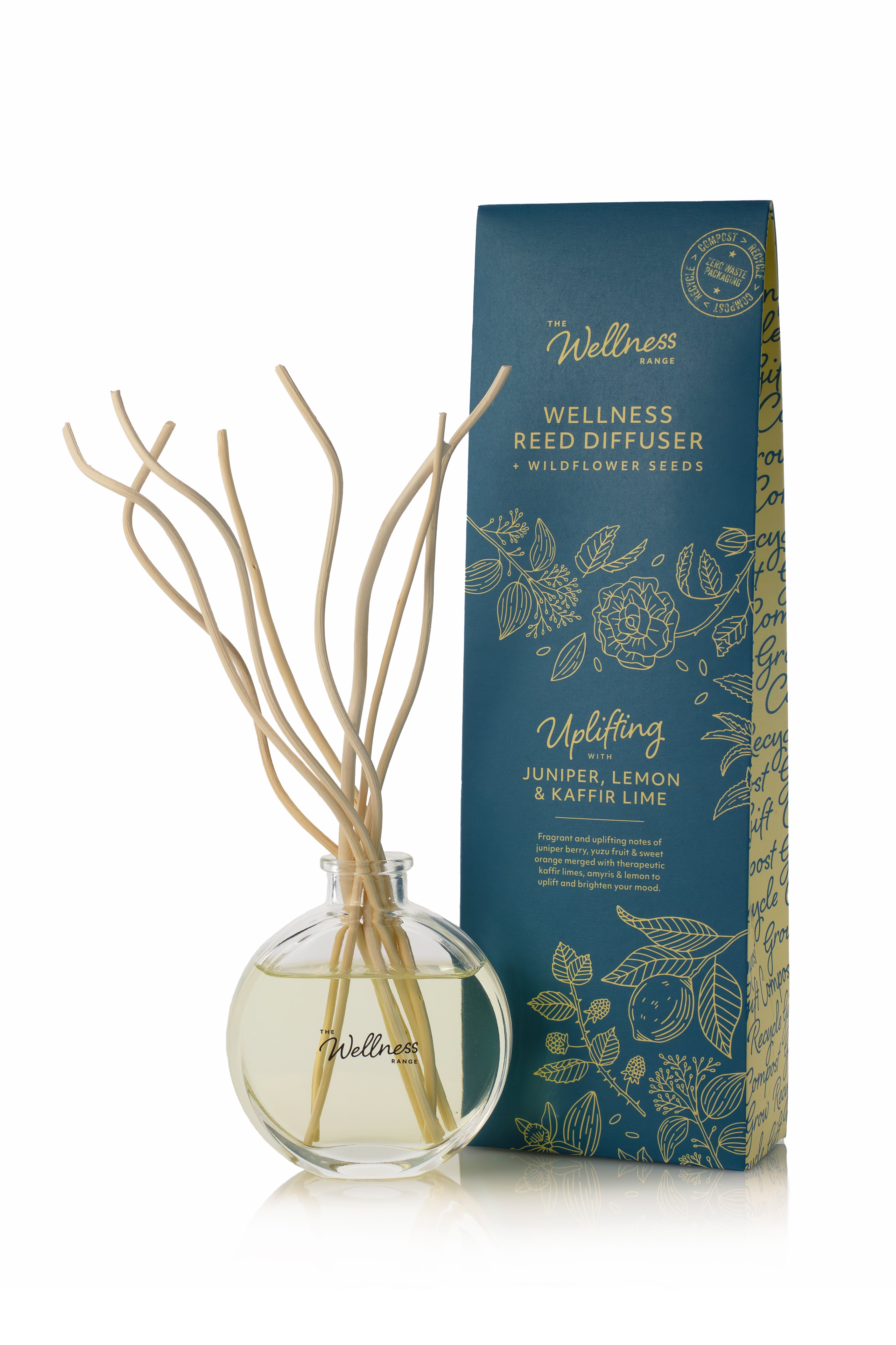 UPLIFTING Wellness Reed Diffuser with Juniper, Lemon & Kaffir Lime