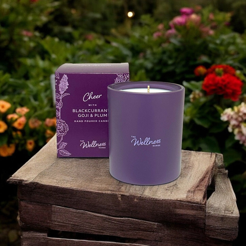 CHEER With Blackcurrant, Goji & Plum Wellness Glass Candle