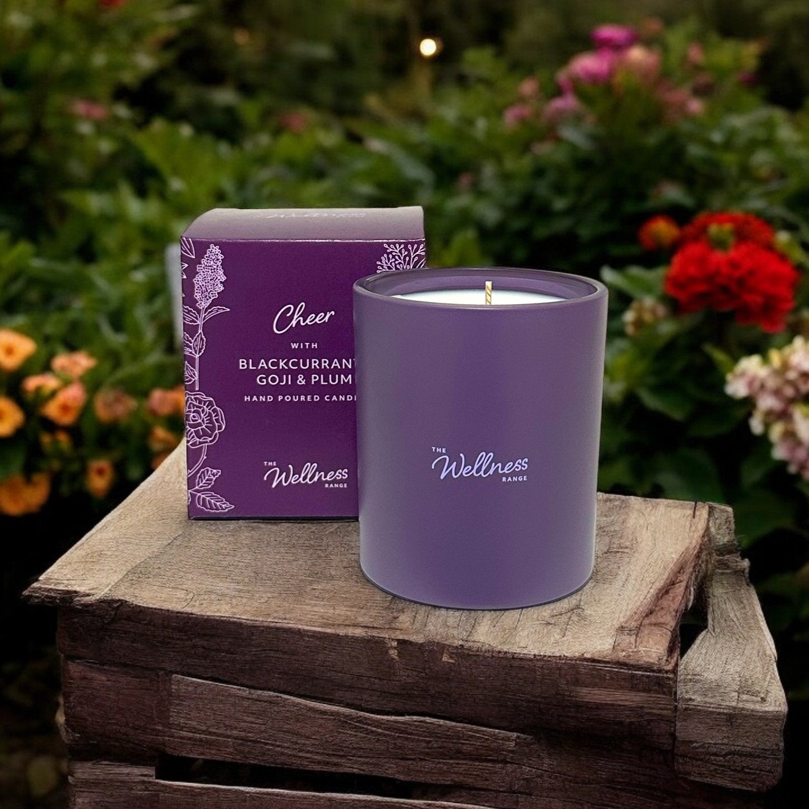CHEER With Blackcurrant, Goji & Plum Wellness Glass Candle