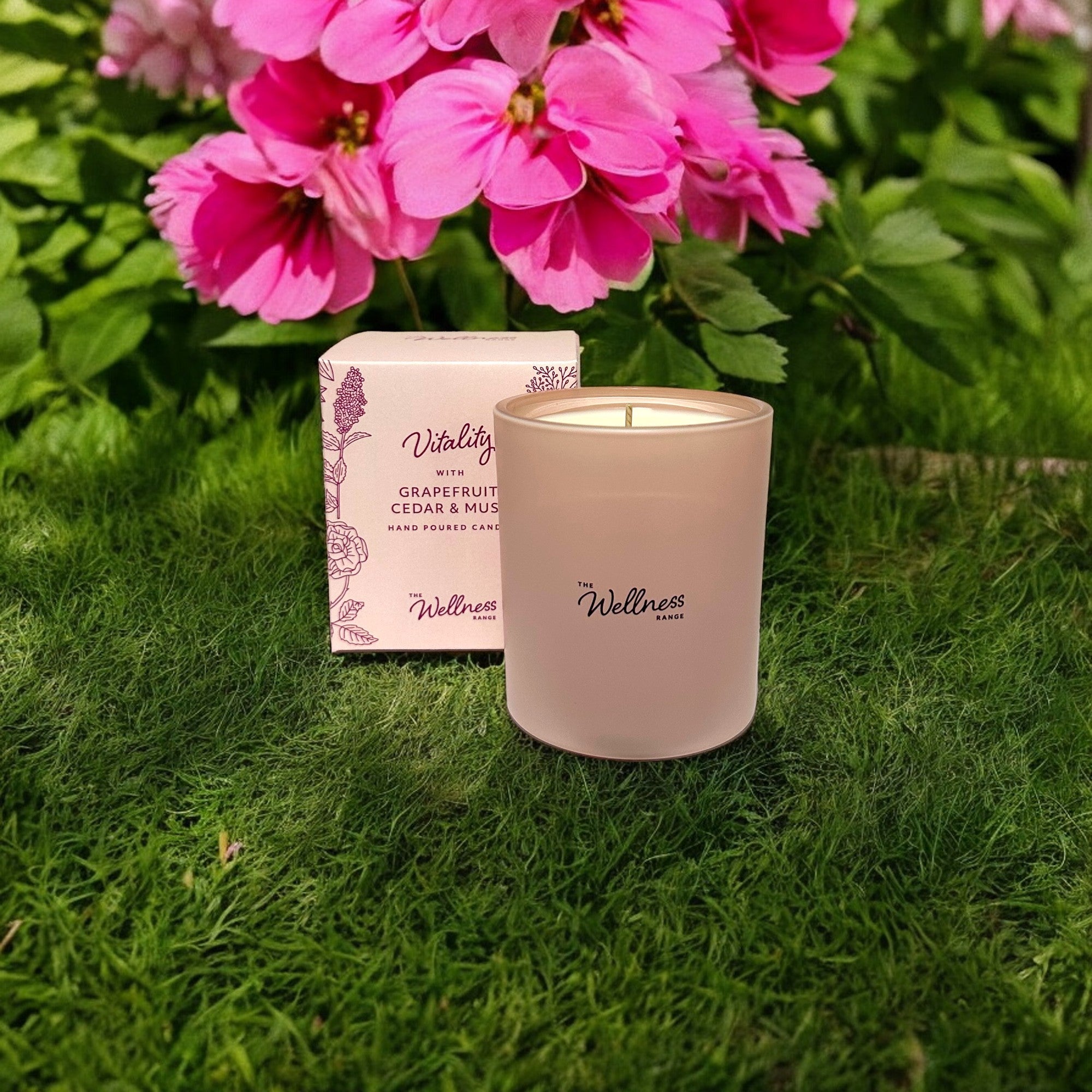 VITALITY Wellness Glass Candle with Grapefruit, Cedar & Musk
