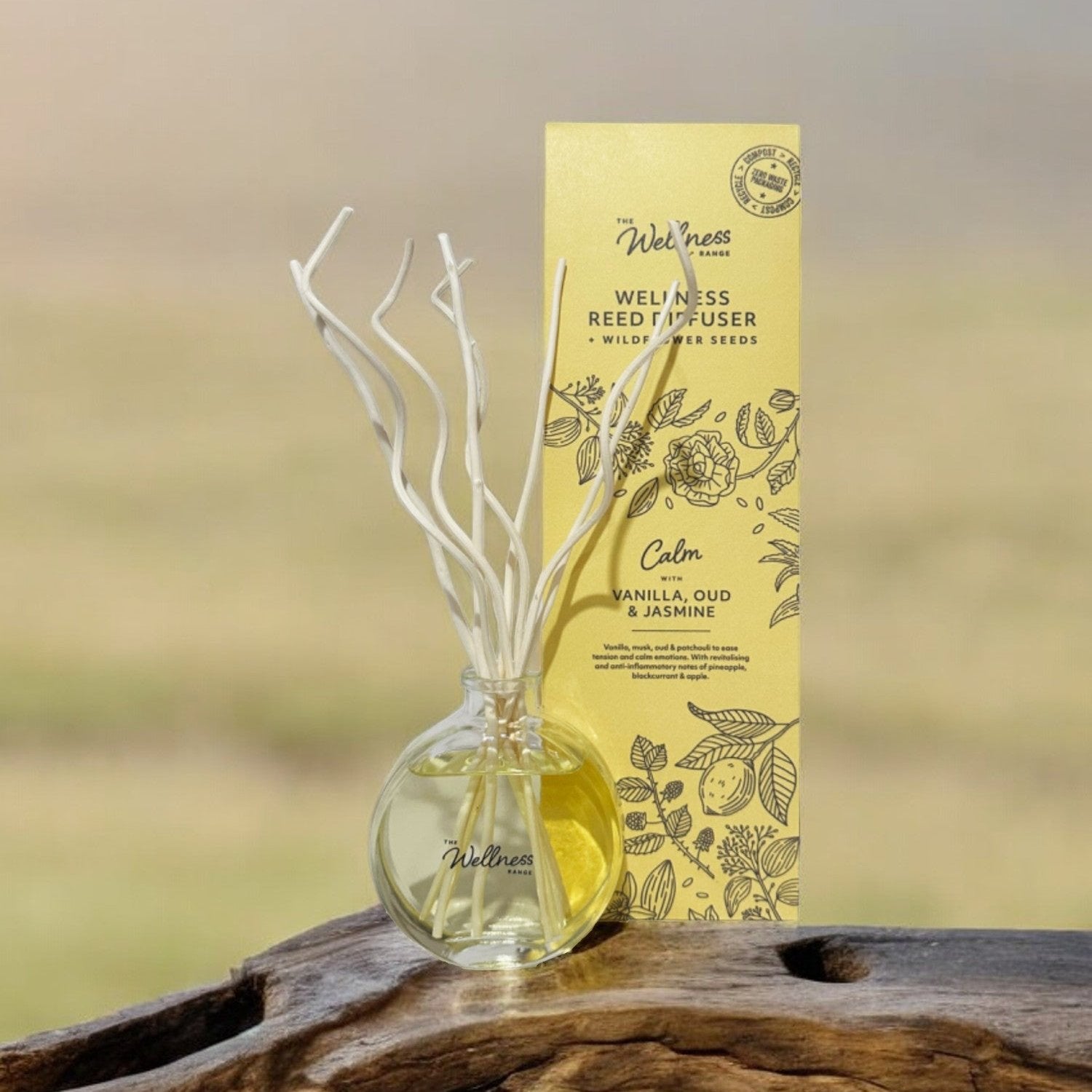 CALM Wellness Reed Diffuser with Vanilla, Oud & Jasmine