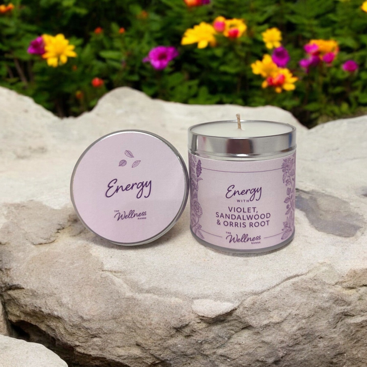 ENERGY Wellness Candle with Violet, Sandalwood & Orris Root