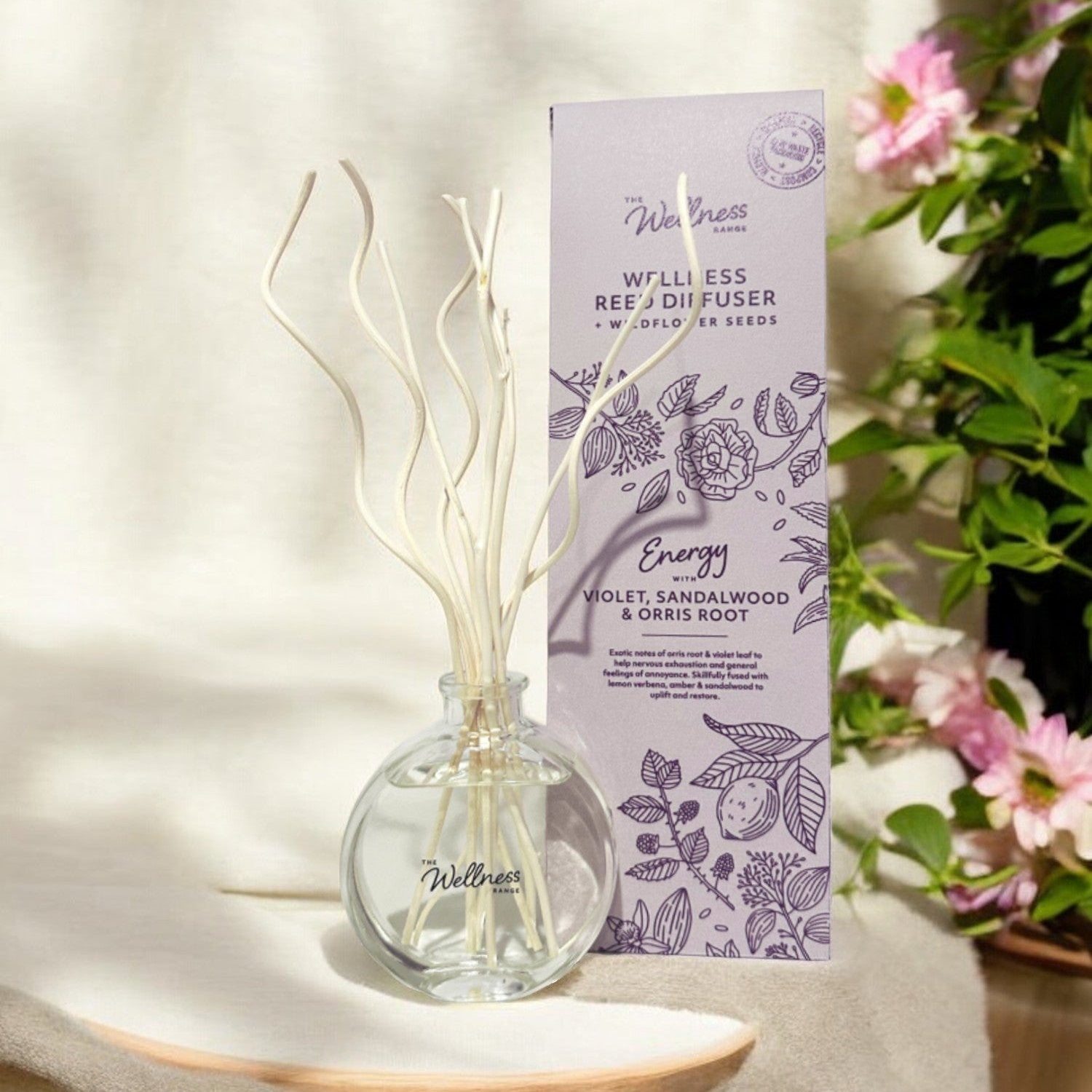 ENERGY Wellness Reed Diffuser with Violet, Sandalwood & Orris Root