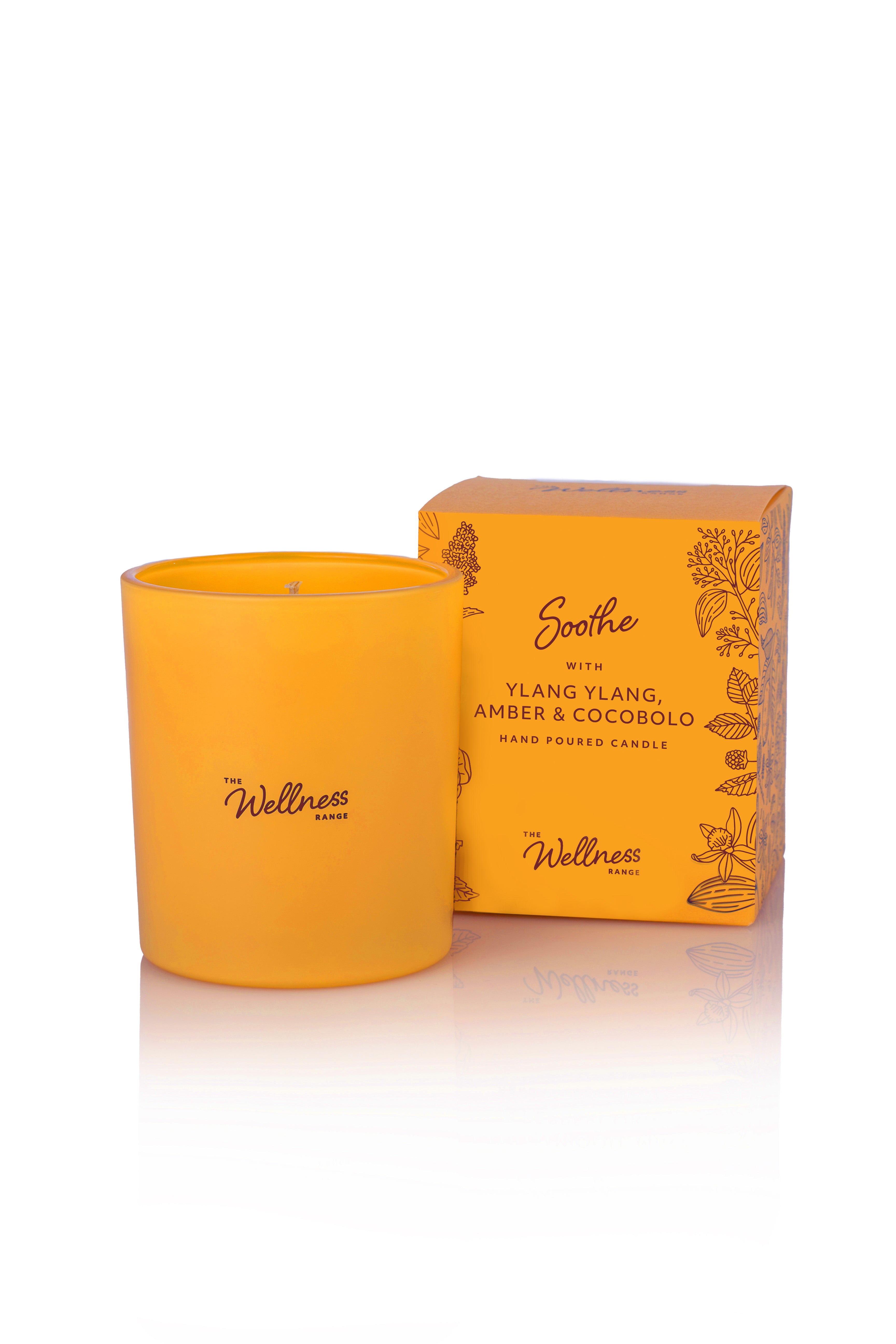 SOOTHE Wellness Glass Candle with Ylang Ylang, Amber & Cocobolo
