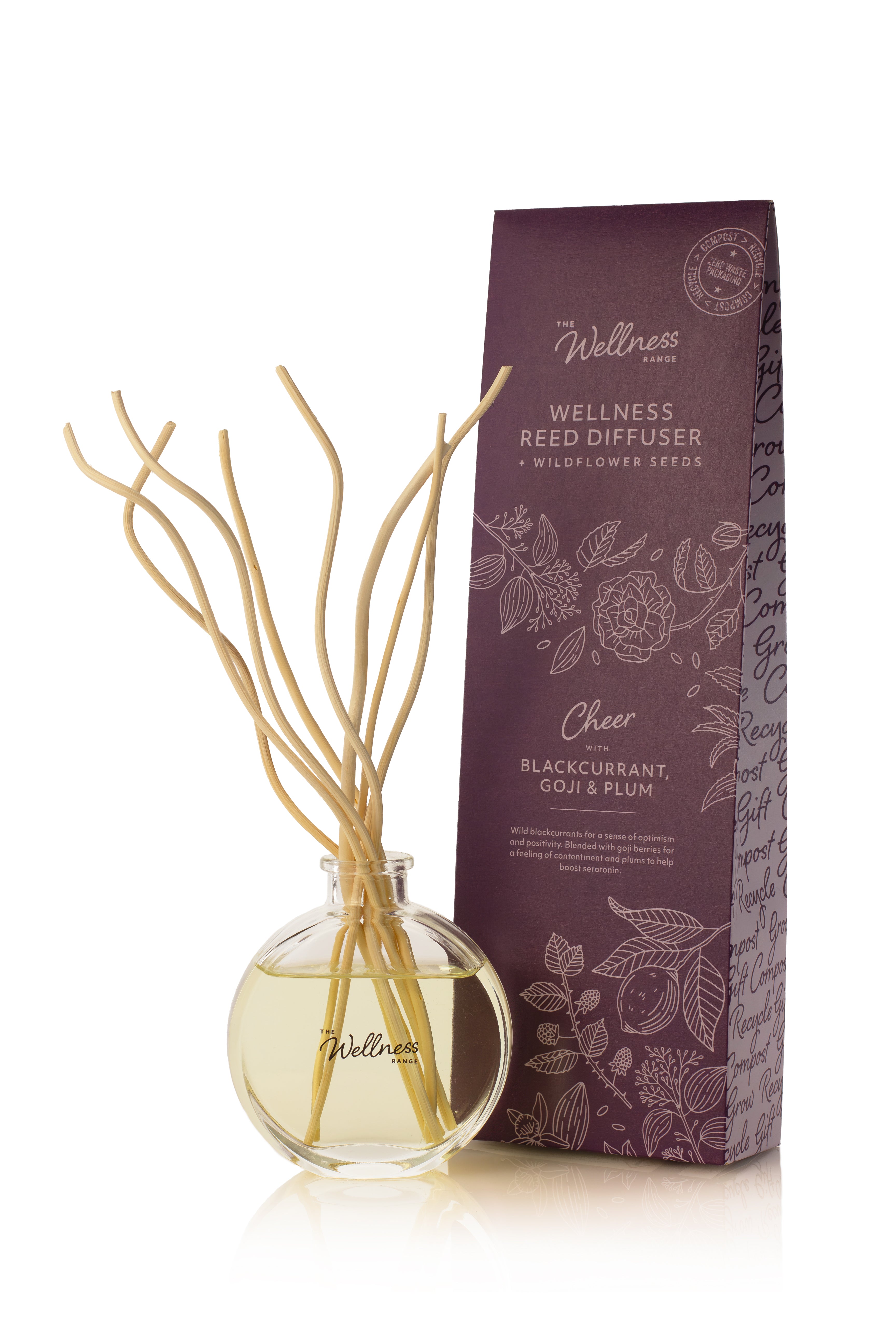 CHEER Blackcurrant, Goji & Plum Wellness Reed Diffuser