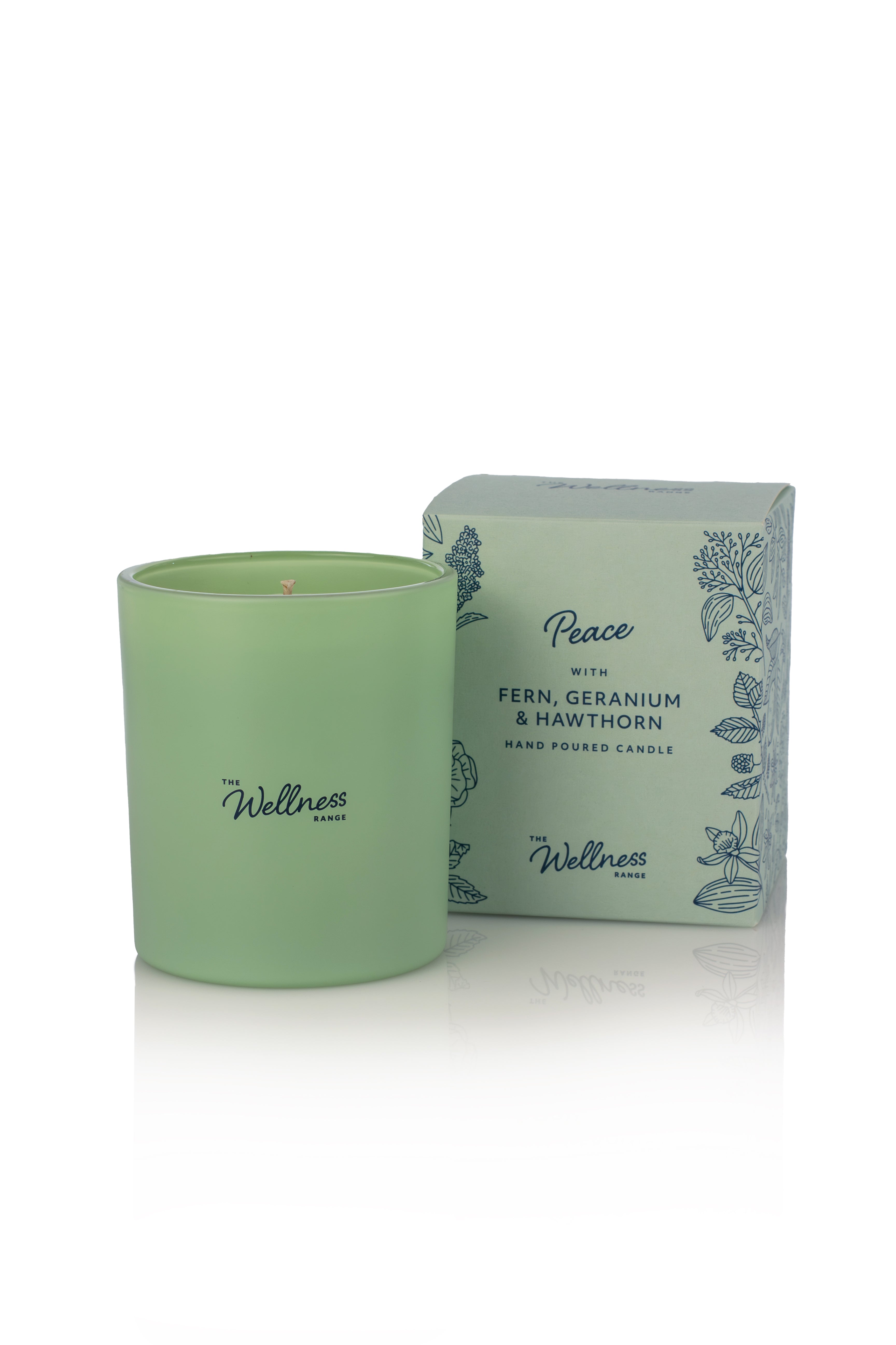 PEACE Wellness Glass Candle with Fern, Geranium & Hawthorn